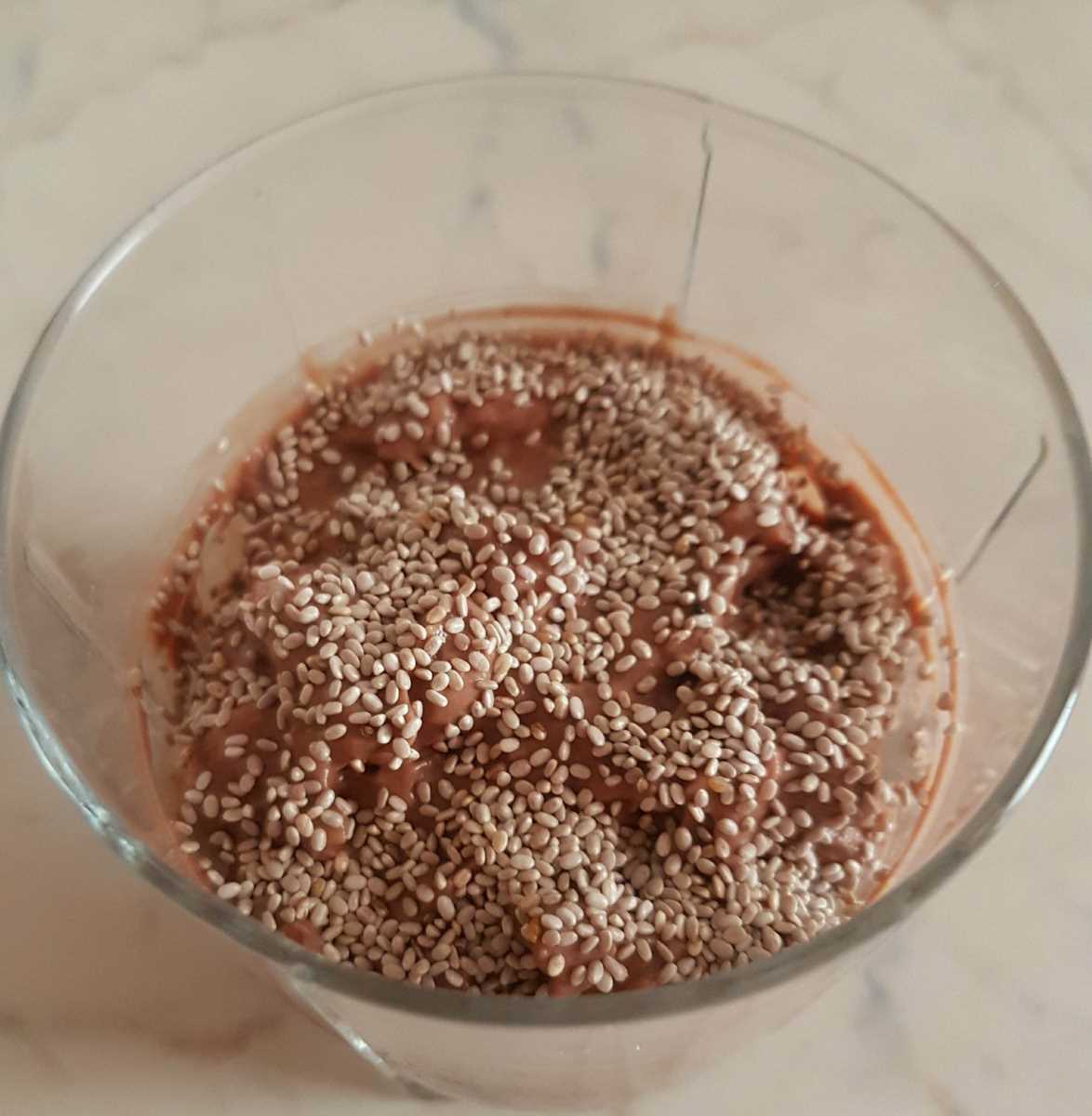 
Budino di albumi e burro d'arachidi
